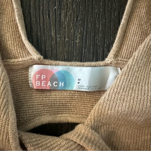 Free People Islander Sweater Mini Dress in Sand, Size Small - Picture 5 of 7